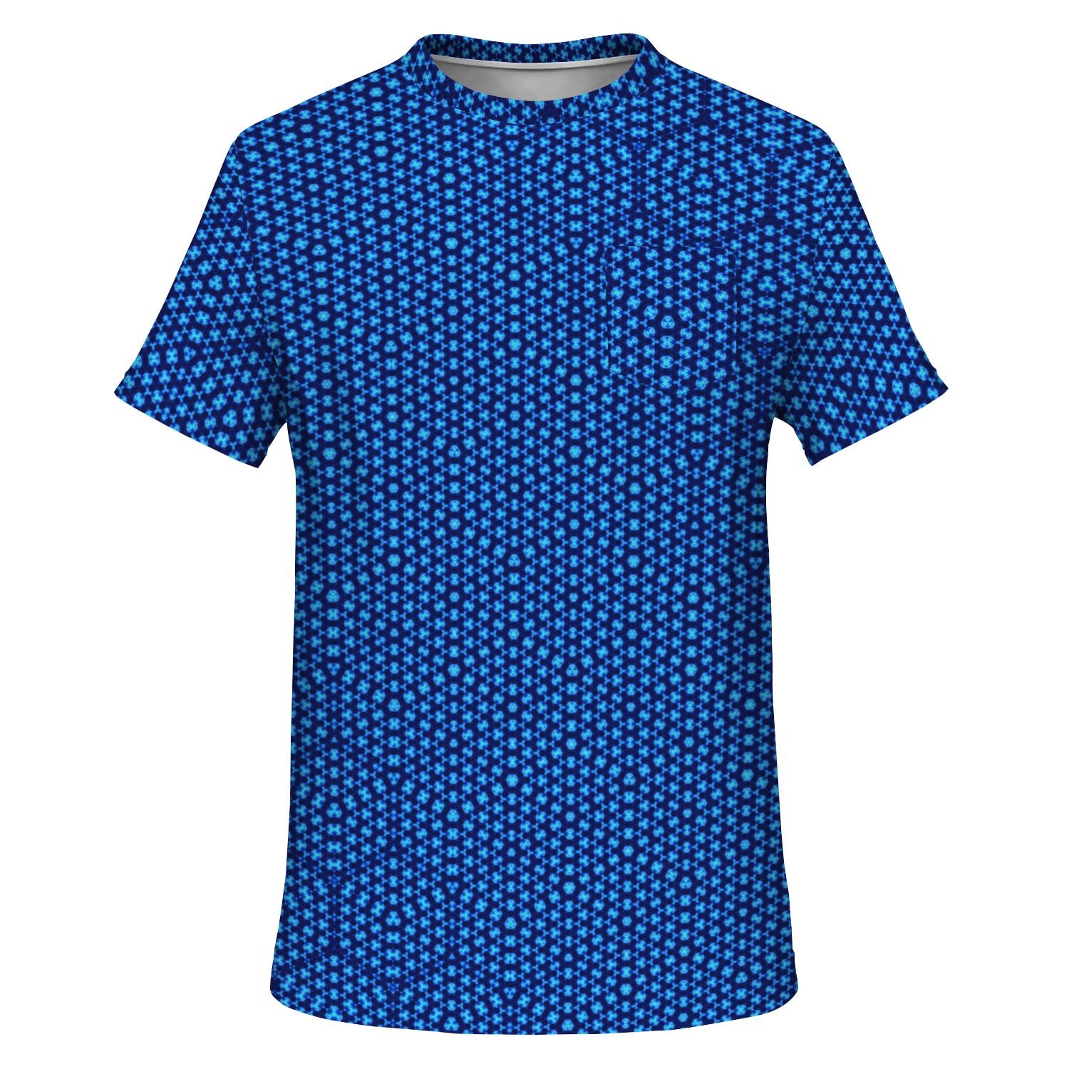 Fractal Blue - Pocket T-shirt
