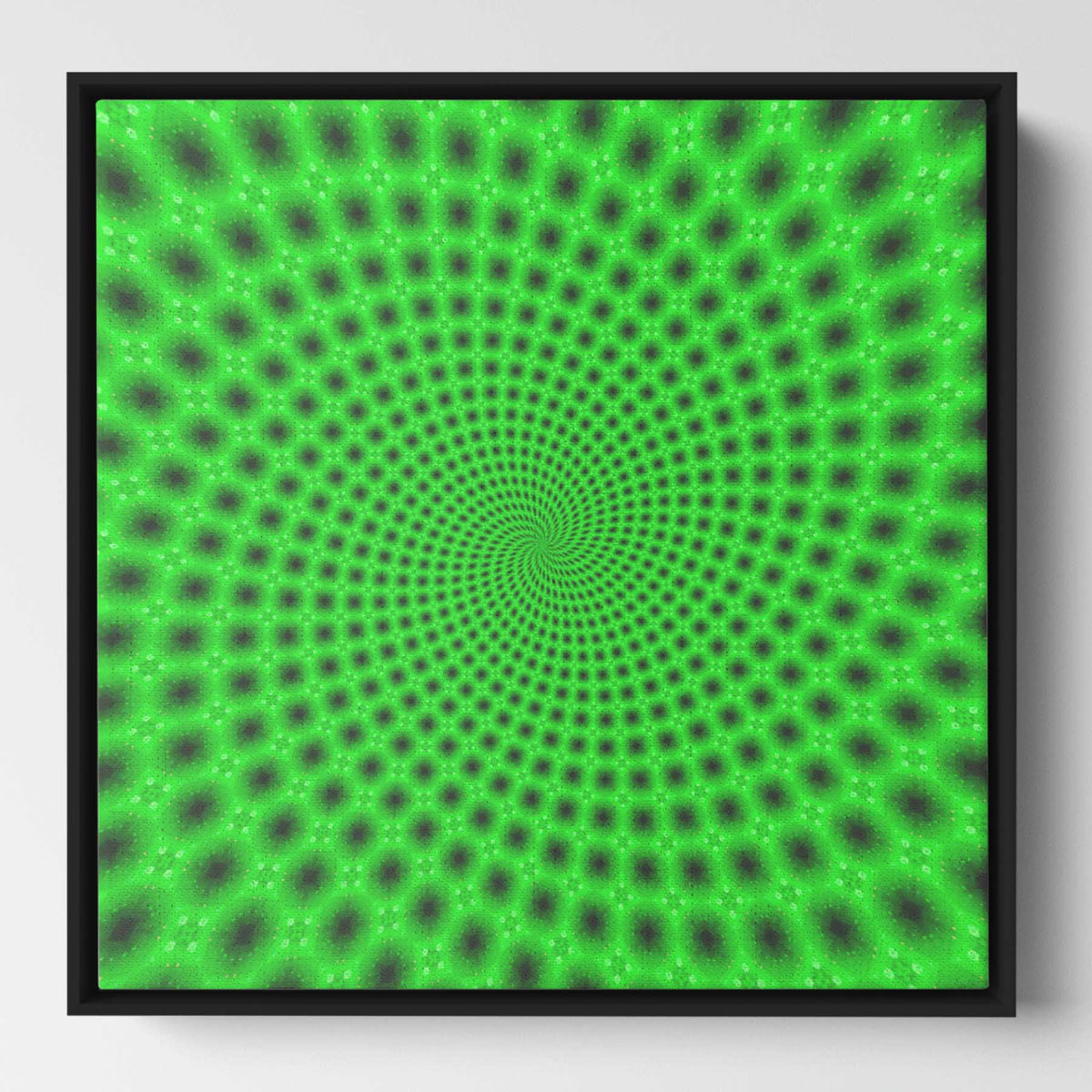 Green Fibonacci Portal Square Framed Canvas (#4220)