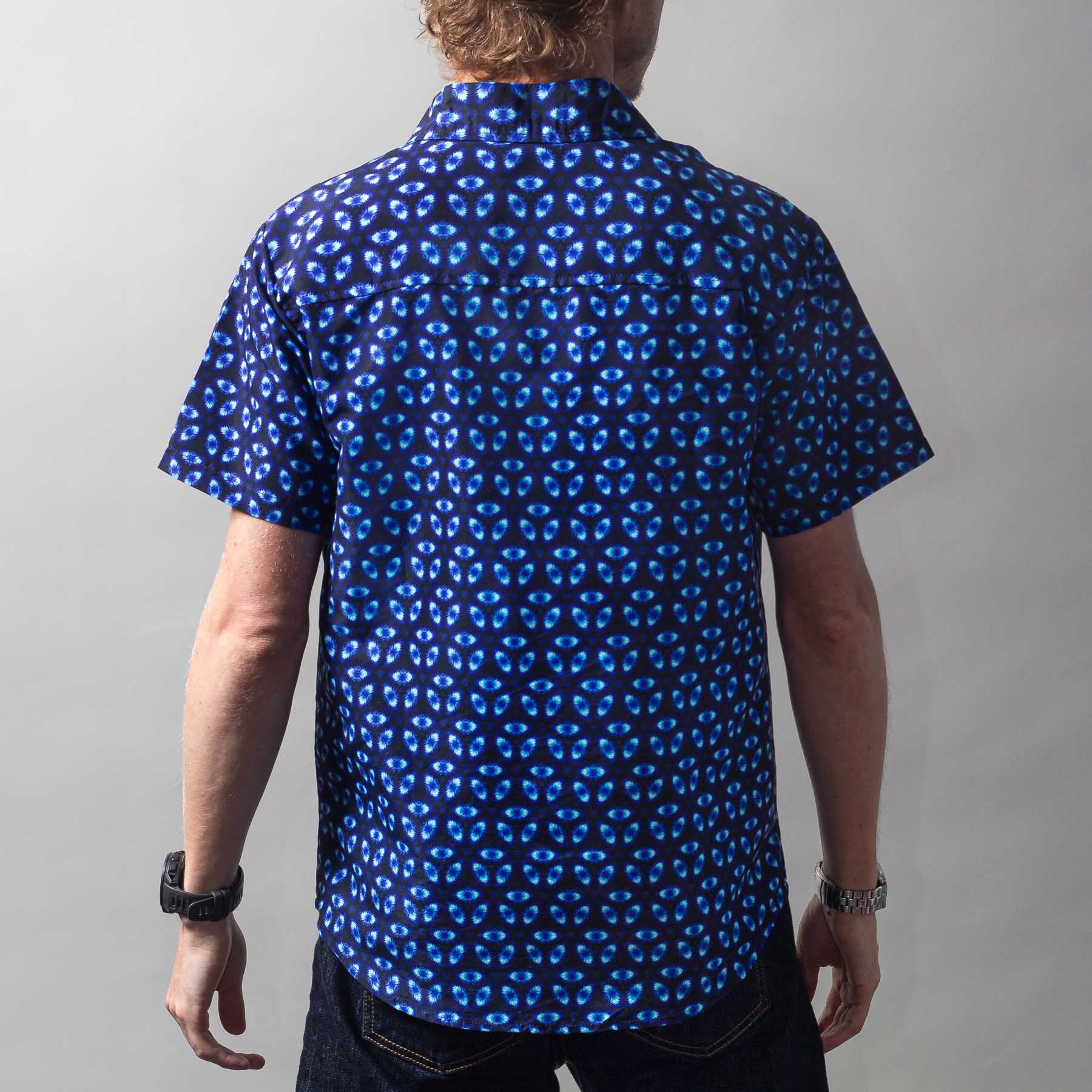 Oceanic Geometry Elegance Short Sleeve Button-Down Shirt_6774