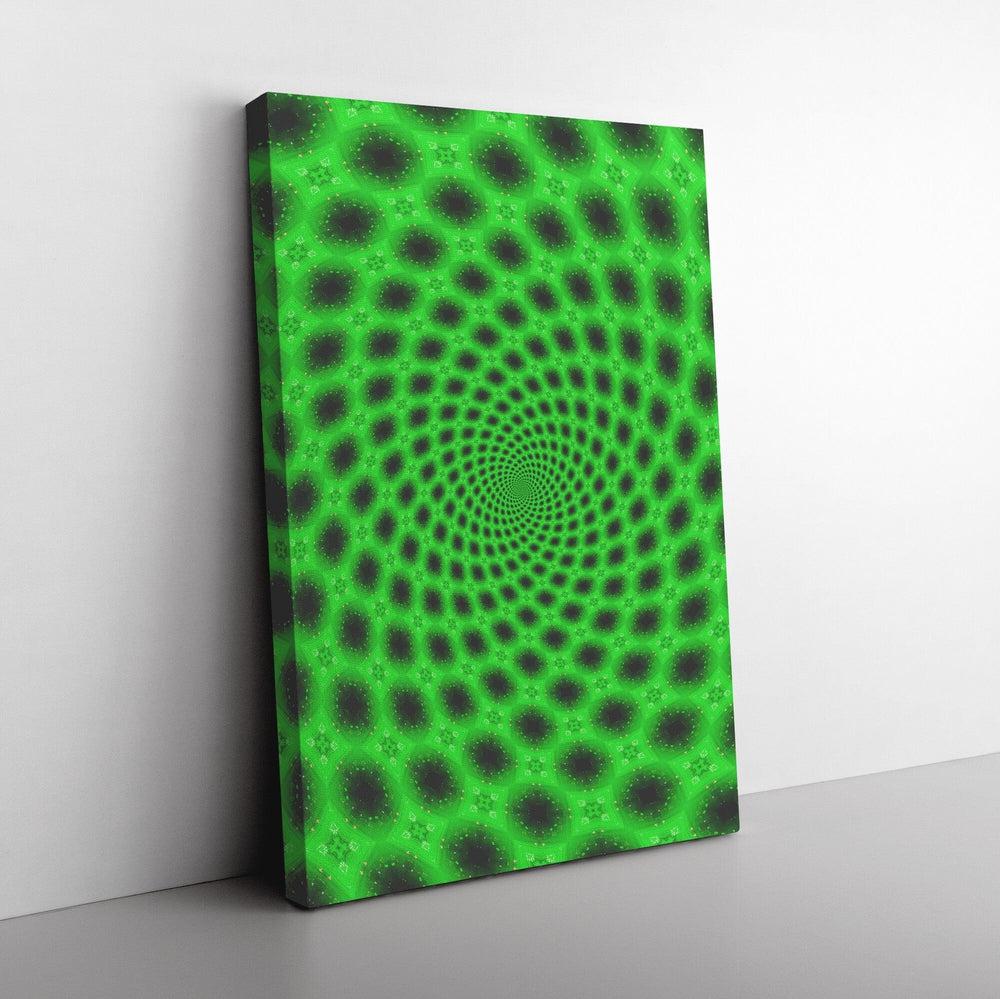 Trippy Green Rectangle Canvas Wrap (#4213)